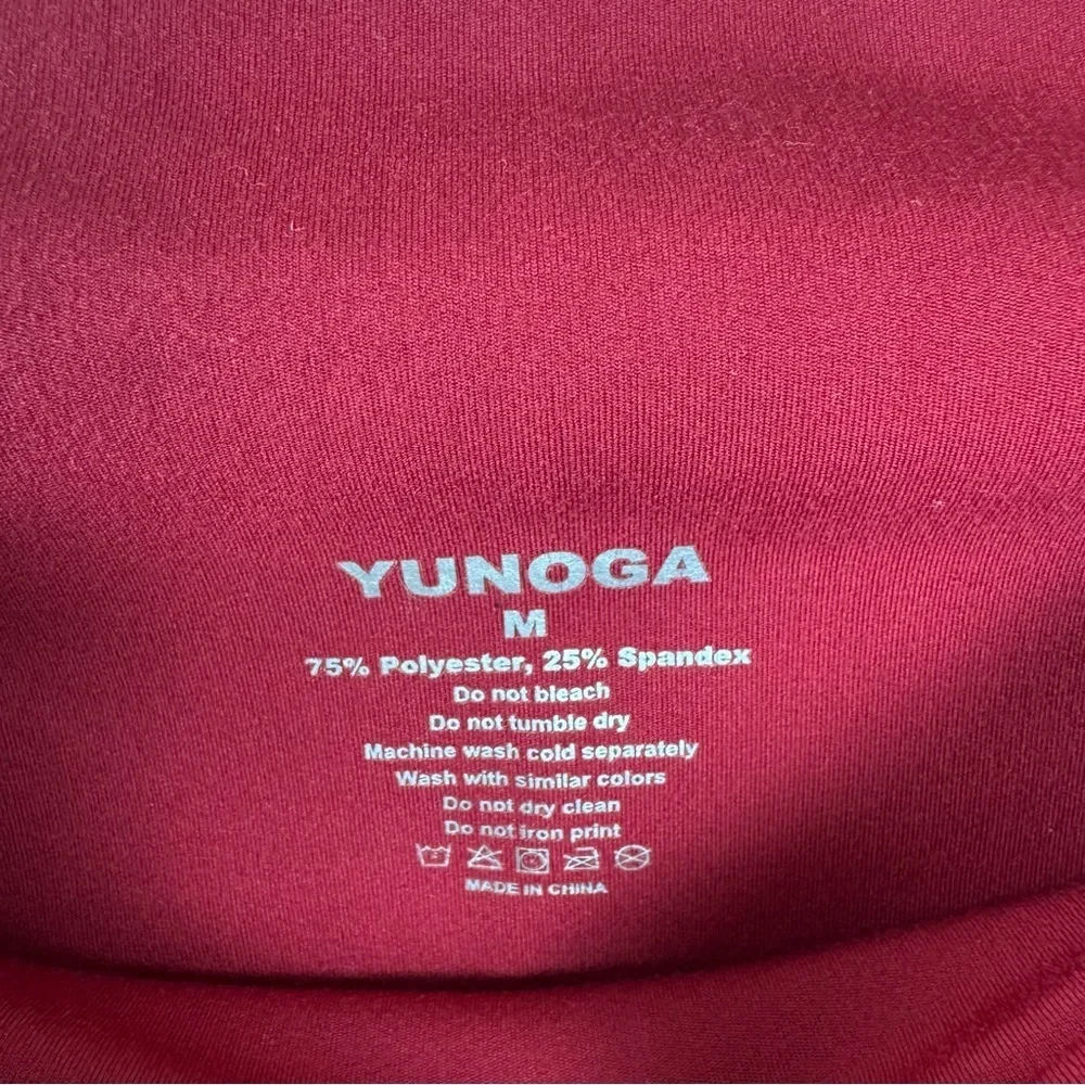 Yunoga Red Workout Yoga Sporty Leggings Size Medium